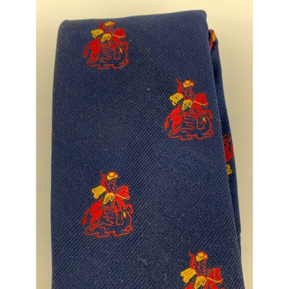 Vintage Renleigh tie Mens avy/horse embroidered 56" - Picture 3 of 5